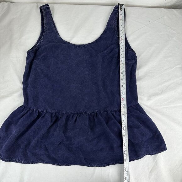 Urban Outfitters PINS & NEEDLES Women's Navy M Sleeveless Plunge Back Peplum Top - Picture 6 of 7